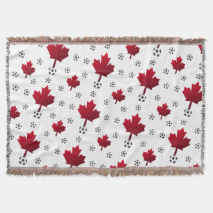 Maple Leaf Match Day Canadian Soccer Throw Blanket