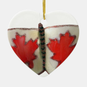 "Maple Leaf Monarch" Canadian Flag Butterfly  Ceramic Ornament