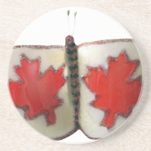 "Maple Leaf Monarch" Canadian Flag Butterfly  Coaster