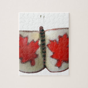 "Maple Leaf Monarch" Canadian Flag Butterfly  Jigsaw Puzzle