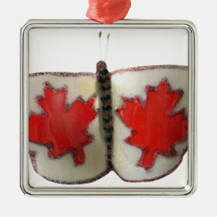 "Maple Leaf Monarch" Canadian Flag Butterfly  Metal Ornament