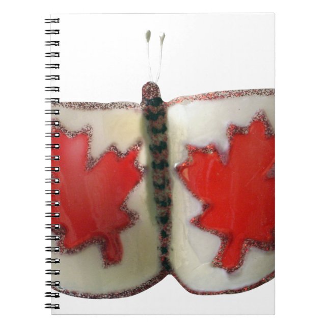"Maple Leaf Monarch" Canadian Flag Butterfly  Notebook (Front)