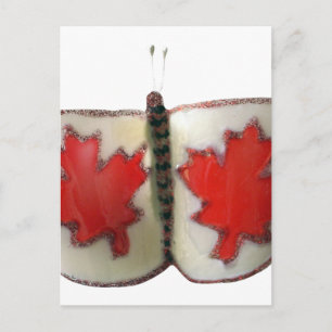 "Maple Leaf Monarch" Canadian Flag Butterfly  Postcard