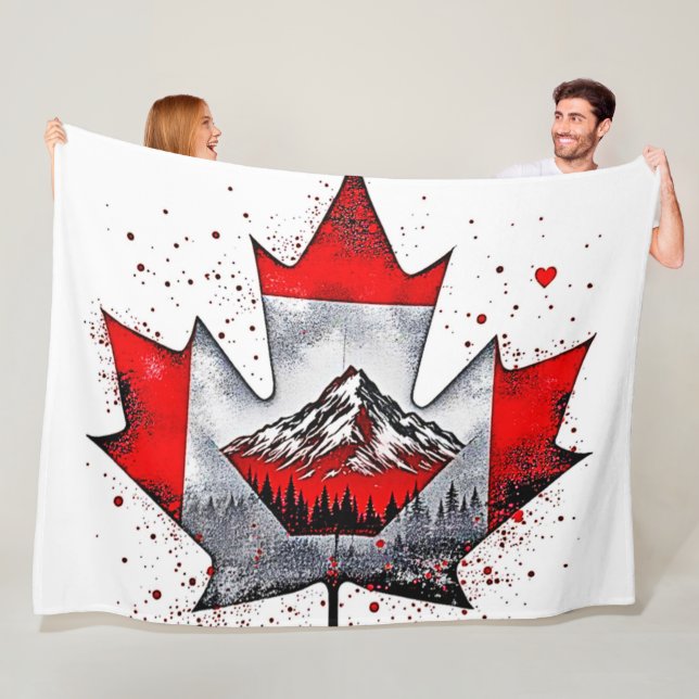 Maple Leaf Mountain Soul Fleece Blanket (In Situ)