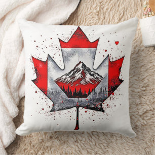 Maple Leaf Mountain Soul Throw Pillow
