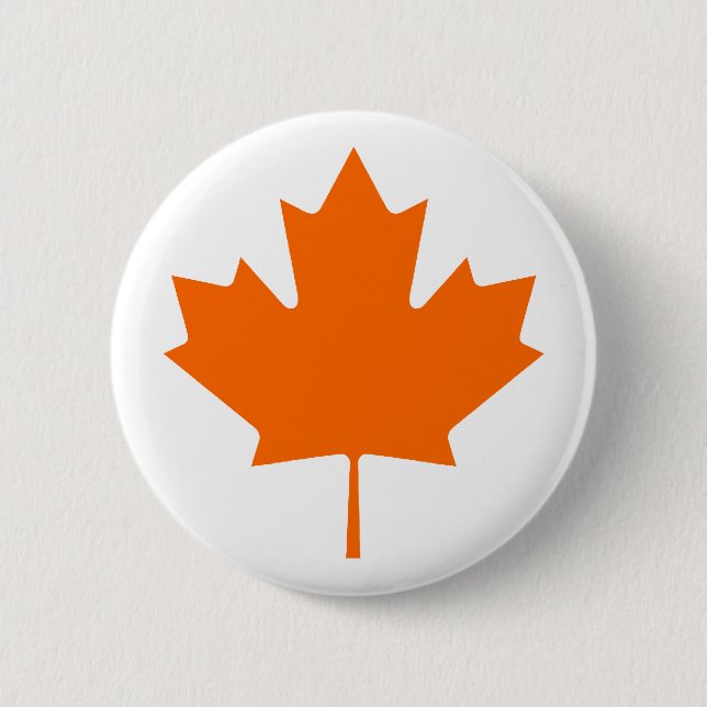 Maple Leaf OrangeBrTransp The MUSEUM Zazzle Gifts 2 Inch Round Button (Front)