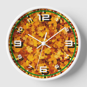 Maple Leaf Pattern Design  Clock
