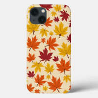 Maple leaf pattern design iphone 13 case