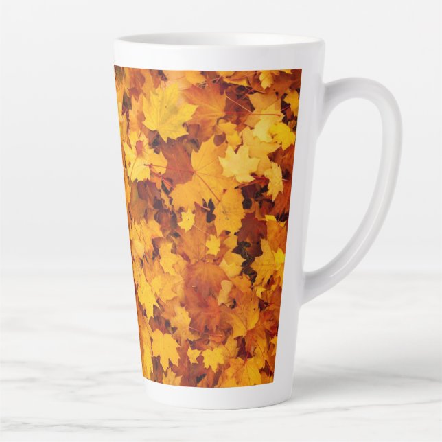 Maple Leaf Pattern Design  Latte Mug (Right)