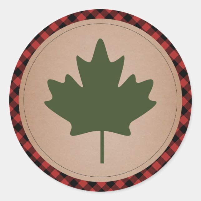 Maple Leaf Plaid Sticker (Front)
