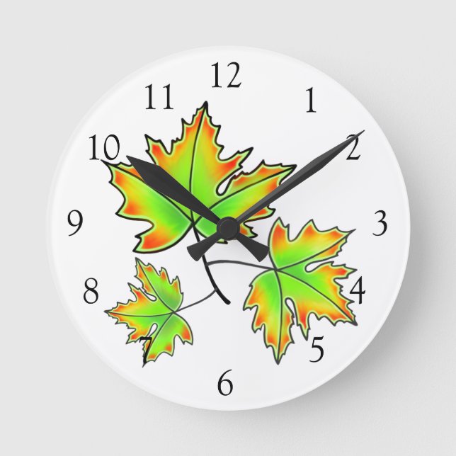 Maple Leaf Round Clock (Front)