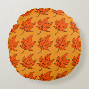 Maple leaf round pillow