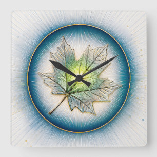 MAPLE LEAF SQUARE WALL CLOCK