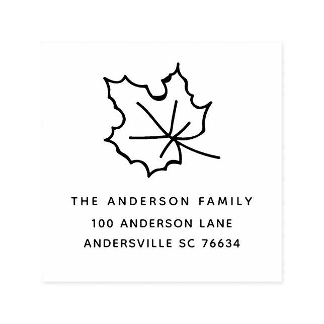 Maple Leaf Thanksgiving Family Return Address Self-inking Stamp (Design)