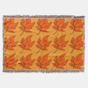 Maple leaf throw blanket