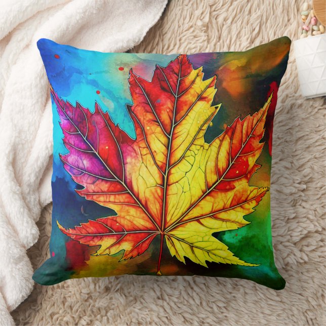 Maple Leaf Throw Pillow (Blanket)
