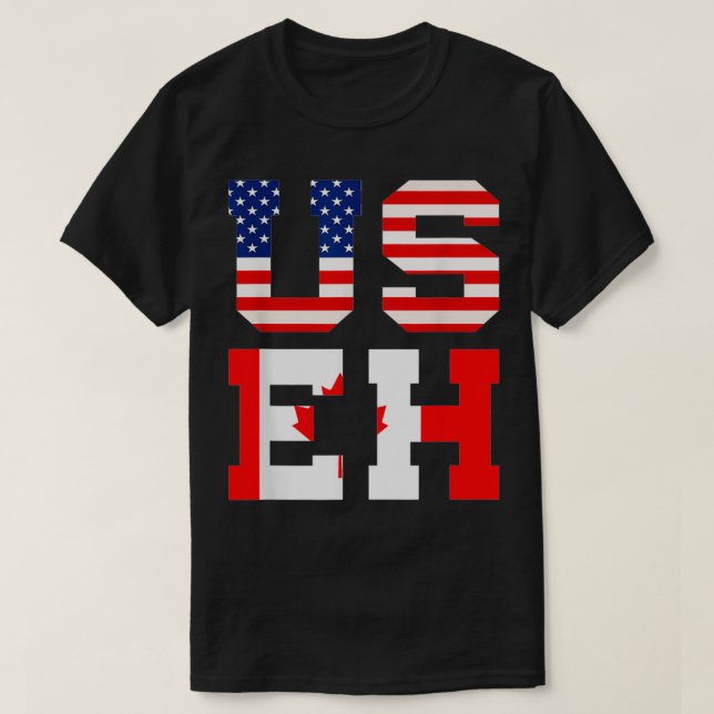 Maple Leaf USA Patriotic Canadian Canada  T-Shirt (Design Front)