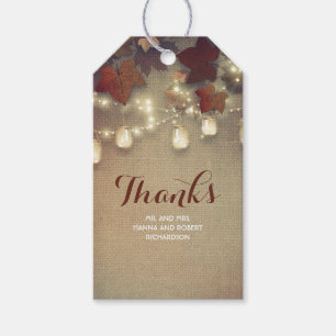 Maple Leaves and Mason Jars Fall Wedding Gift Tags