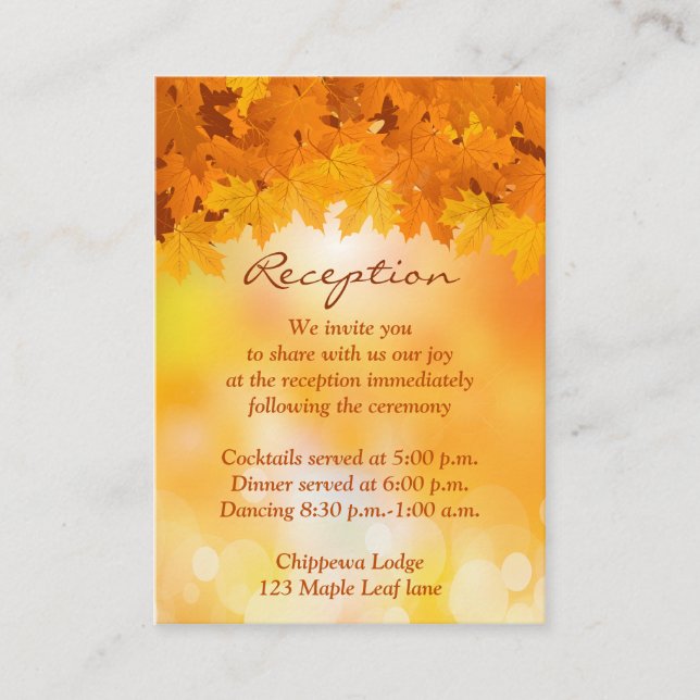 Maple Leaves Autumn Splendour Enclosure Card (Front)