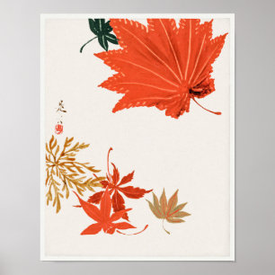 Maple Leaves by Shibata Zeshin Poster