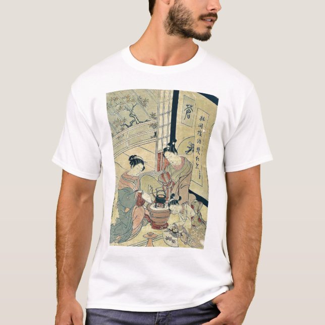 Maple leaves by Suzuki, Harunobu Ukiyoe T-Shirt (Front)