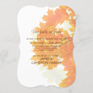 Maple Leaves Elopement Announcement