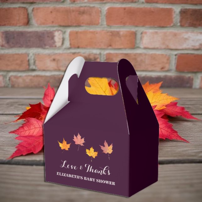 Maple Leaves Fall Baby Shower Favor Box (Creator Uploaded)