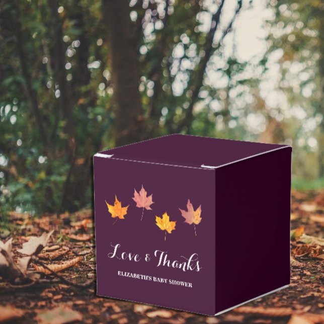 Maple Leaves Fall Baby Shower Favor Box (Creator Uploaded)