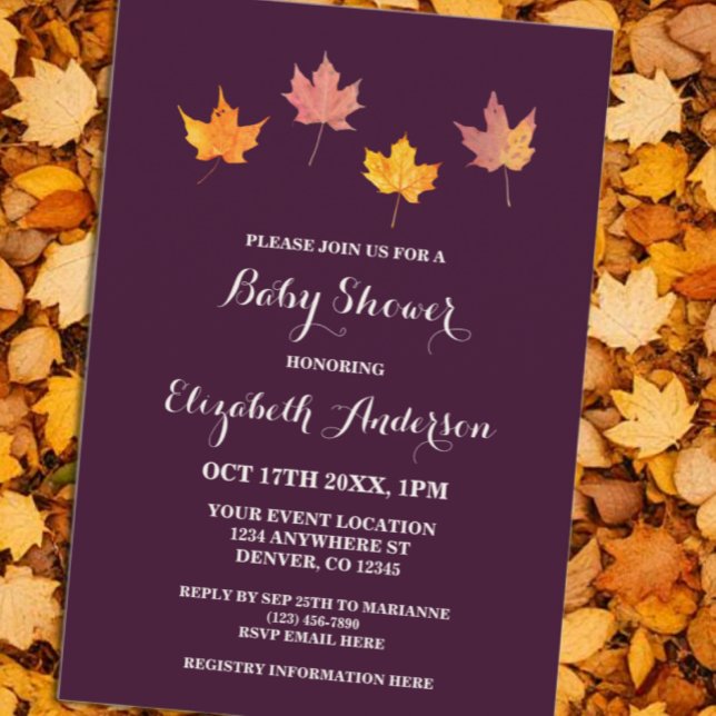 Maple Leaves Fall Baby Shower Invitation (Creator Uploaded)