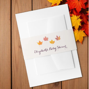 Maple Leaves Fall Baby Shower Invitation Belly Band