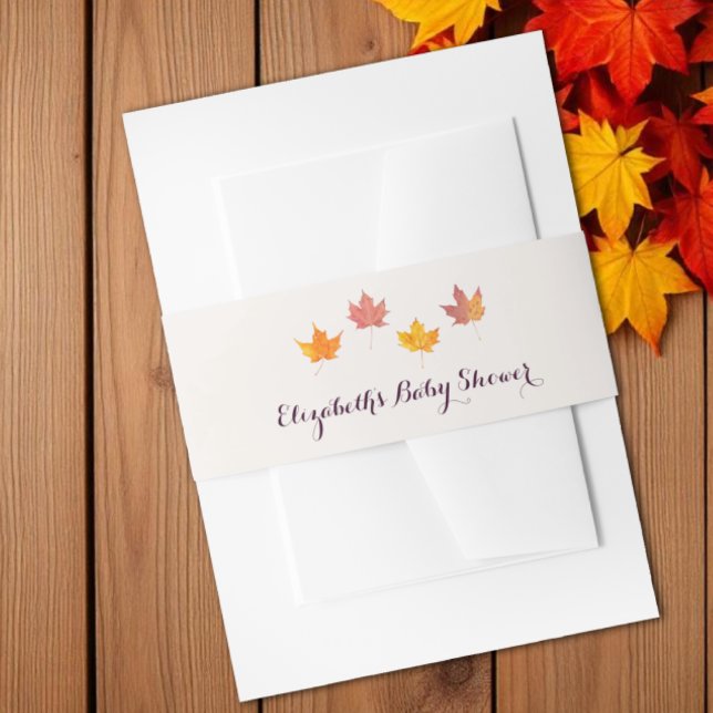 Maple Leaves Fall Baby Shower Invitation Belly Band (Creator Uploaded)
