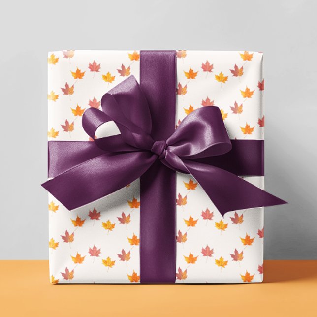 Maple Leaves Fall Baby Shower Wrapping Paper (Creator Uploaded)