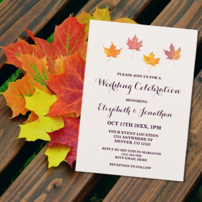 Maple Leaves Fall Wedding Invitation (Creator Uploaded)