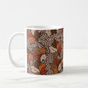 Maple Leaves Four-Finger Flower Pattern Coffee Mug