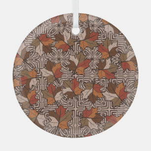 Maple Leaves Four-Finger Flower Pattern Glass Ornament