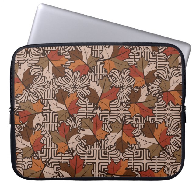 Maple Leaves Four-Finger Flower Pattern Laptop Sleeve (Front)