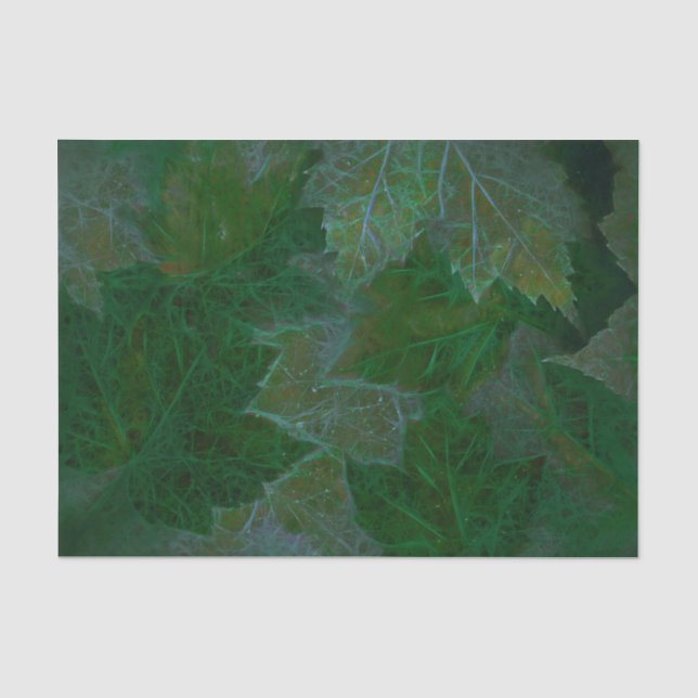 Maple Leaves Green Neon Summer Tissue Paper (Front)