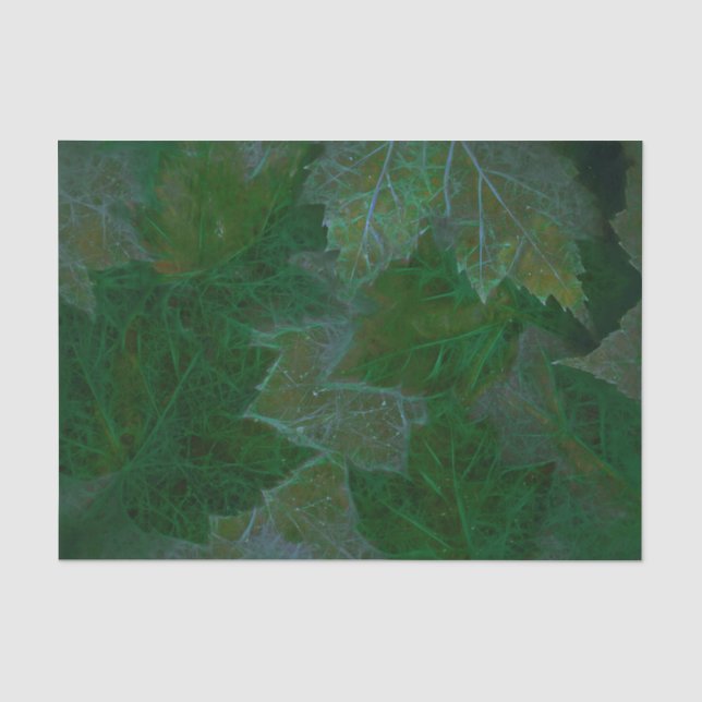 Maple Leaves Green Neon Summer Tissue Paper (Front)