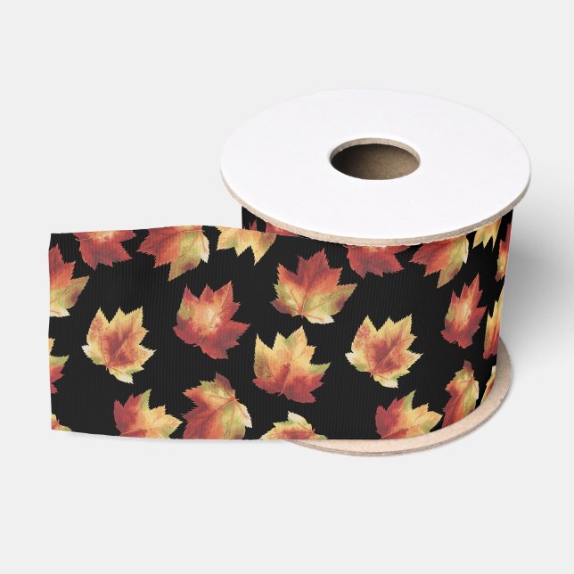 Maple Leaves Grosgrain Ribbon (Spool)