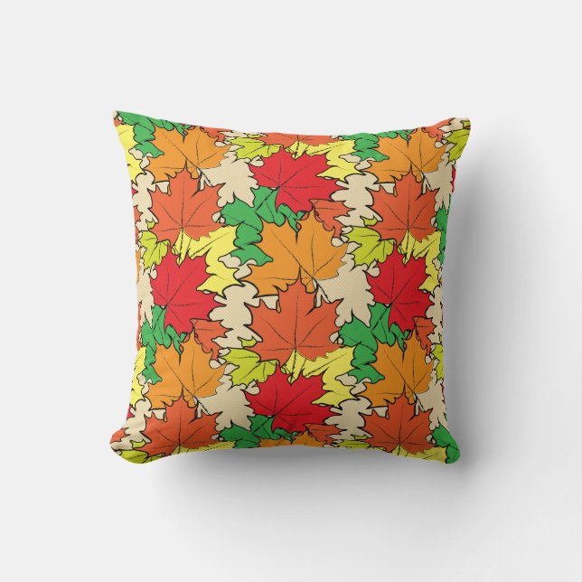 Maple leaves I Throw Pillow (Front)