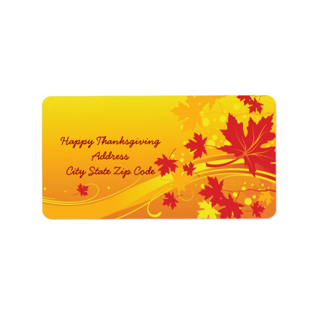 Maple leaves in fall colours custom address label (Front)