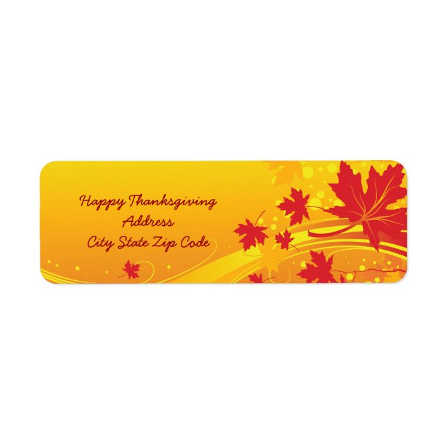 Maple leaves in fall colours custom address label (Front)