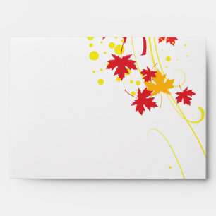 Maple leaves in fall colours custom envelope