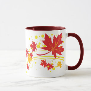 Maple leaves in fall colours custom mug