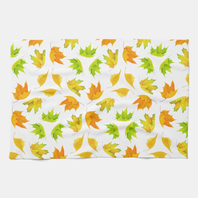 Maple leaves kitchen towel (Horizontal)