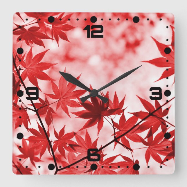 Maple Leaves Landscape Design-21355 Square Wall Clock (Front)