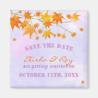 Maple Leaves Lavender Wedding Save the Date