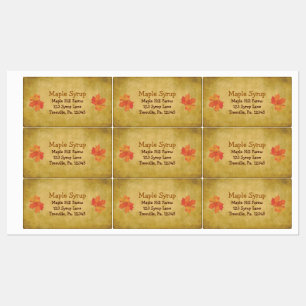 Maple Leaves Maple Syrup Waterproof Label