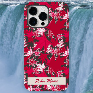 Maple Leaves on a Charcoal Background Case-Mate iPhone 14 Pro Max Case