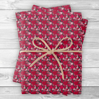 Maple Leaves on a Charcoal Background Wrapping Paper Sheet